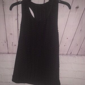 Black Textured Sleeveless Top